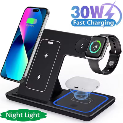 30W 3-in-1 Wireless Charging Stand