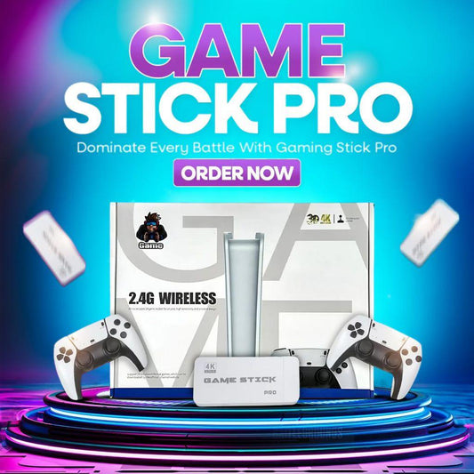 Omnelo™ Game Stick - WIRELESS CONSOLE 30,000+ LICENSED GAMES + 2 FREE CONTROLLERS